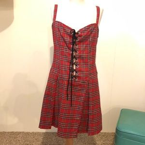 Vtg 90s Lip Service Plaid Dress